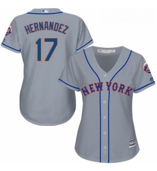 Womens Majestic New York Mets 17 Keith Hernandez Replica Grey Road Cool Base MLB Jersey