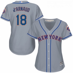 Womens Majestic New York Mets 18 Travis dArnaud Authentic Grey Road Cool Base MLB Jersey