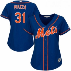 Womens Majestic New York Mets 31 Mike Piazza Replica Royal Blue Alternate Home Cool Base MLB Jersey