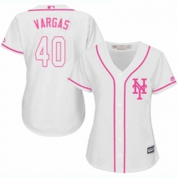 Womens Majestic New York Mets 40 Jason Vargas Authentic White Fashion Cool Base MLB Jersey 