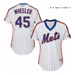 Womens Majestic New York Mets 45 Zack Wheeler Replica White Alternate Cool Base MLB Jersey