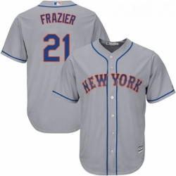 Youth Majestic New York Mets 21 Todd Frazier Replica Grey Road Cool Base MLB Jersey 