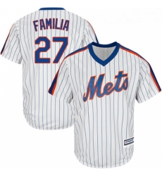 Youth Majestic New York Mets 27 Jeurys Familia Replica White Alternate Cool Base MLB Jersey