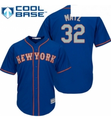 Youth Majestic New York Mets 32 Steven Matz Authentic Royal Blue Alternate Road Cool Base MLB Jersey