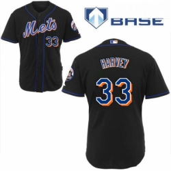 Youth Majestic New York Mets 33 Matt Harvey Replica Black Cool Base MLB Jersey