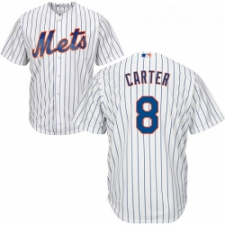 Youth Majestic New York Mets 8 Gary Carter Authentic White Home Cool Base MLB Jersey