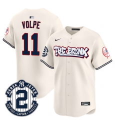 Men New York Yankees 11 Anthony Volpe Cream The Bronx Graffiti V2 Vapor Limited Stitched Baseball Jersey