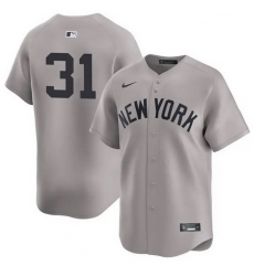 Men New York Yankees  31 Cam Schlittler Grey 2026 Road Limited Stitched Baseball Jersey 1