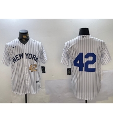 Men New York Yankees 42 Jackie Robinson White Cool Base Stitched Jerseys