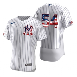 Men New York Yankees 54 Aroldis Chapman Men Nike White Fluttering USA Flag Limited Edition Flex Base MLB Jersey