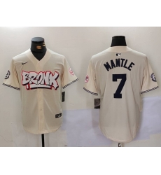 Men New York Yankees 7 Mickey Mantle The Bronx Graffiti V2 Vapor Limited Stitched Baseball Jersey 2