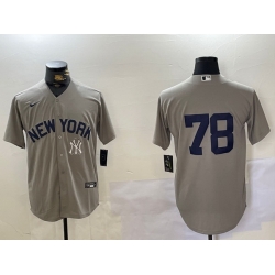 Men New York Yankees 78 Kellin Deglan Grey Cool Base Stitched Baseball Jersey 5