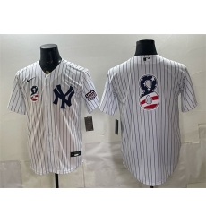 Men New York Yankees  8 Yogi Berra White 2026 USA 250 Fourth of July Home Stadium Stitched Baseball Jersey