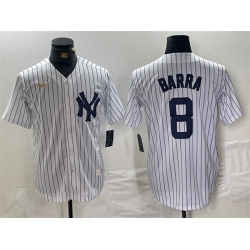 Men New York Yankees 8 Yogi Berra White Cool Base Stitched Baseball Jersey