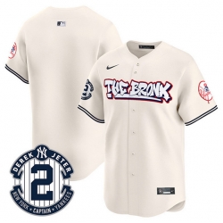 Men New York Yankees Blank Cream The Bronx Graffiti V2 Vapor Limited Stitched Baseball Jersey