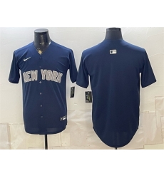 Men New York Yankees Blank Navy Limited Stitched Baseball Jersey