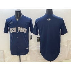 Men New York Yankees Blank Navy Limited Stitched Baseball Jersey