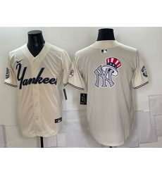 Men New York Yankees Team Big Logo Cream Limited Stitched Baseball Jersey 002 Men New York Yankees Team Big Logo Cream Limited Stitched Baseball Jersey 002