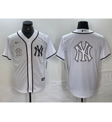 Men New York Yankees White Team Big Logo Cool Base Stitched Baseball Jersey 27