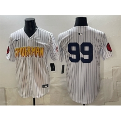 Men New York Yankees X Spider Man  99 Aaron Judge White Limited Stitched Baseball Jersey