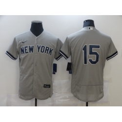 Men Nike New York Yankees Thurman Munson 15 Grey Flex Base MLB Jersey