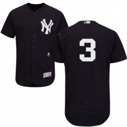 Mens Majestic New York Yankees 3 Babe Ruth Navy Blue Alternate Flex Base Authentic Collection MLB Jersey