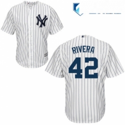 Mens Majestic New York Yankees 42 Mariano Rivera Replica White Home MLB Jersey