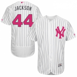 Mens Majestic New York Yankees 44 Reggie Jackson Authentic White 2016 Mothers Day Fashion Flex Base Jersey 