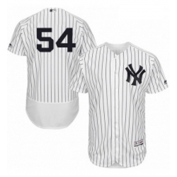 Mens Majestic New York Yankees 54 Aroldis Chapman White Home Flex Base Authentic Collection MLB Jersey