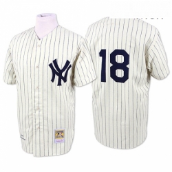 Mens Mitchell and Ness New York Yankees 18 Don Larsen Replica White 1956 Throwback MLB Jersey