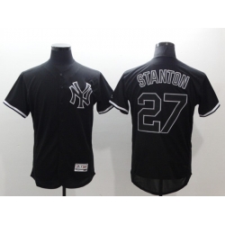 Men's New York Yankees #27 Giancarlo Stanton Black Fashion Flex Base Stitched Jersey