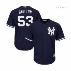 Mens New York Yankees 53 Zach Britton Replica Navy Blue Alternate Baseball Jersey 