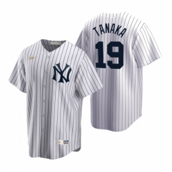 Mens Nike New York Yankees 19 Masahiro Tanaka White Cooperstown Collection Home Stitched Baseball Jerse