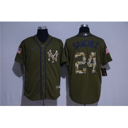 Yankees 24 Gary Sanchez Olive 2020 Nike Cool Base Jersey