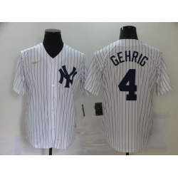 Yankees 4 Lou Gehrig White Nike 2020 Cool Base Jersey