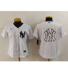 Women New York Yankees White Team Big Logo Cool Base Stitched Jersey 12