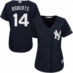 Womens Majestic New York Yankees 14 Brian Roberts Authentic Navy Blue Alternate MLB Jersey