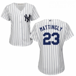 Womens Majestic New York Yankees 23 Don Mattingly Authentic White Home MLB Jersey