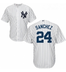 Youth Majestic New York Yankees 24 Gary Sanchez Replica White Home MLB Jersey