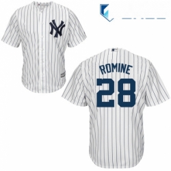 Youth Majestic New York Yankees 28 Austin Romine Replica White Home MLB Jersey