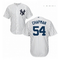 Youth Majestic New York Yankees 54 Aroldis Chapman Authentic White Home MLB Jersey