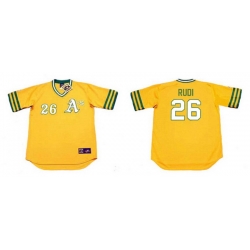 Athletics 26 JOE RUDI Yellow 1972 Throwback Jersey