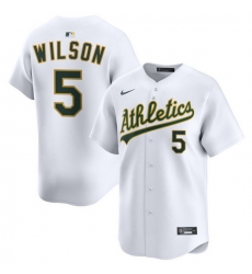 Men Athletics Nike Home Limited Custom Jersey White Wilson Jacob 5