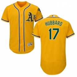 Mens Majestic Oakland Athletics 17 Glenn Hubbard Gold Alternate Flex Base Authentic Collection MLB Jersey