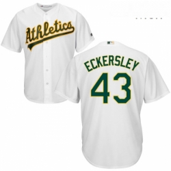 Mens Majestic Oakland Athletics 43 Dennis Eckersley Replica White Home Cool Base MLB Jersey