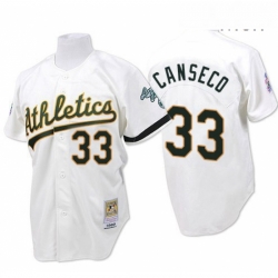 Mens Mitchell and Ness Oakland Athletics 33 Jose Canseco Authentic White Throwback MLB Jersey