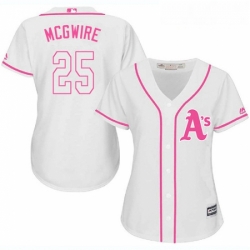 Womens Majestic Oakland Athletics 25 Mark McGwire Authentic White Fashion Cool Base MLB Jersey