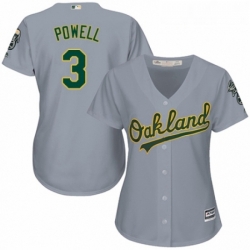 Womens Majestic Oakland Athletics 3 Boog Powell Authentic Grey Road Cool Base MLB Jersey 