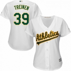 Womens Majestic Oakland Athletics 39 Blake Treinen Replica White Home Cool Base MLB Jersey 