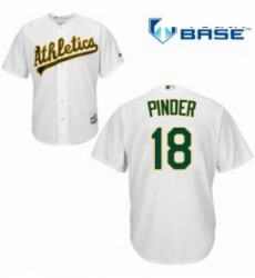 Youth Majestic Oakland Athletics 18 Chad Pinder Replica White Home Cool Base MLB Jersey 